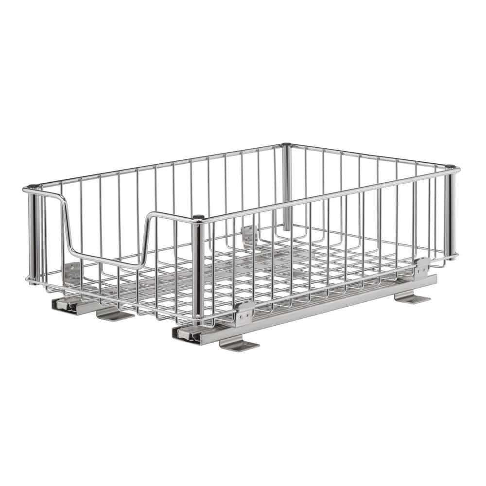 Trinity TRINITY 11.5 in. W x 6.25 in. H x 17.75 in. D Chrome Steel Wire in Cabinet Sliding Drawer