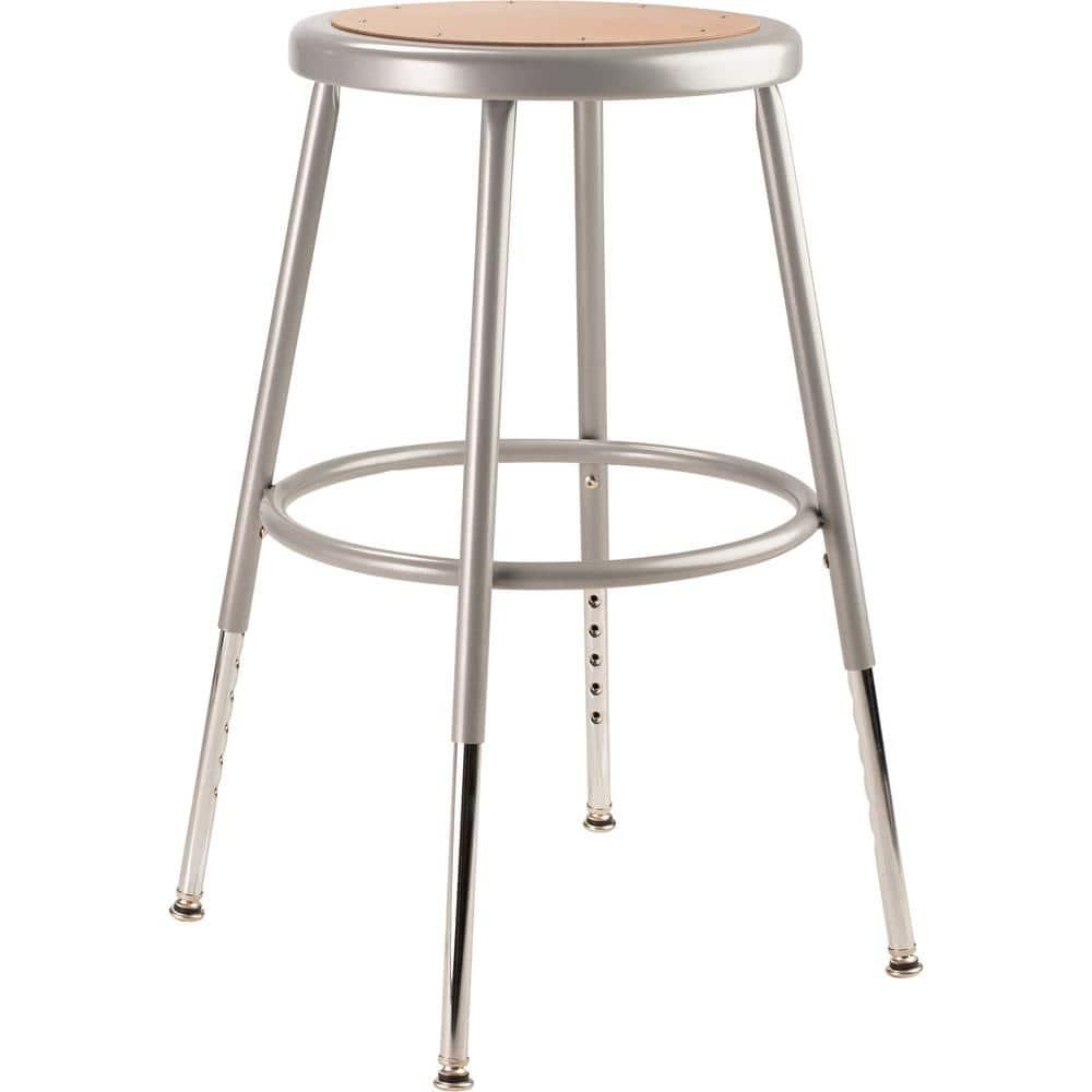(Pack of 2) NPS 19 -27" Height Adjustable Heavy Duty Steel Stool, Grey