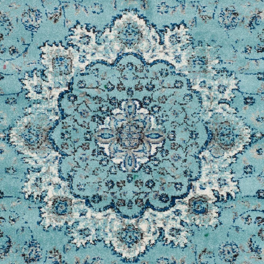 SAFAVIEH Evoke Teale Traditional Bordered Area Rug, Light Blue, 9' x 12'