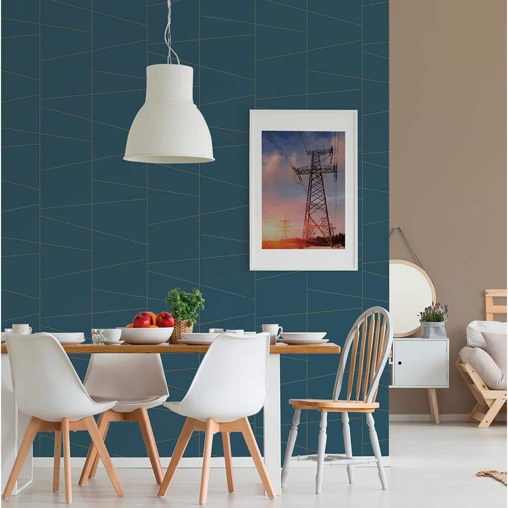 Brewster Fairmont Blue Deco Fracture Wallpaper