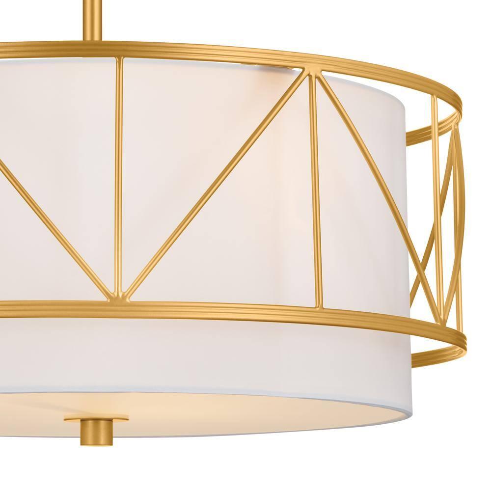 52075CLG-Kichler Lighting-Birkleigh - 3 Light Convertible Semi-Flush Mount In Art Deco Style-9.5 Inches Tall-Classic Gold Finish