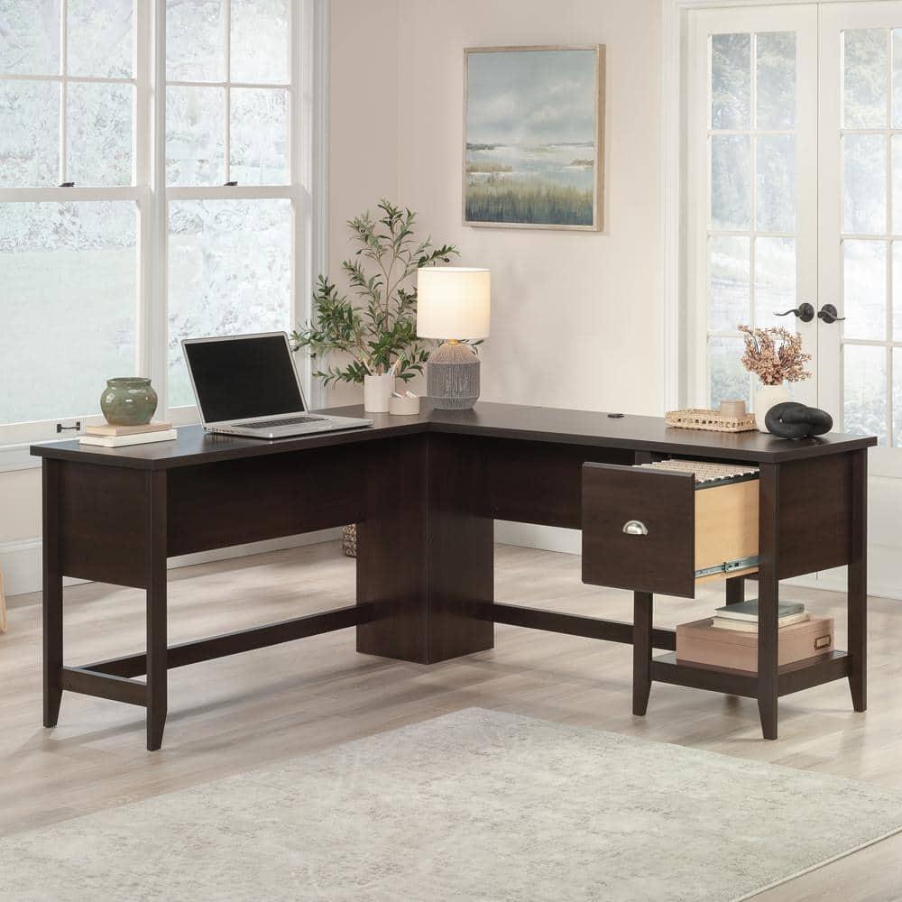 Sauder Summit Station L Desk Cinnamon Cherry