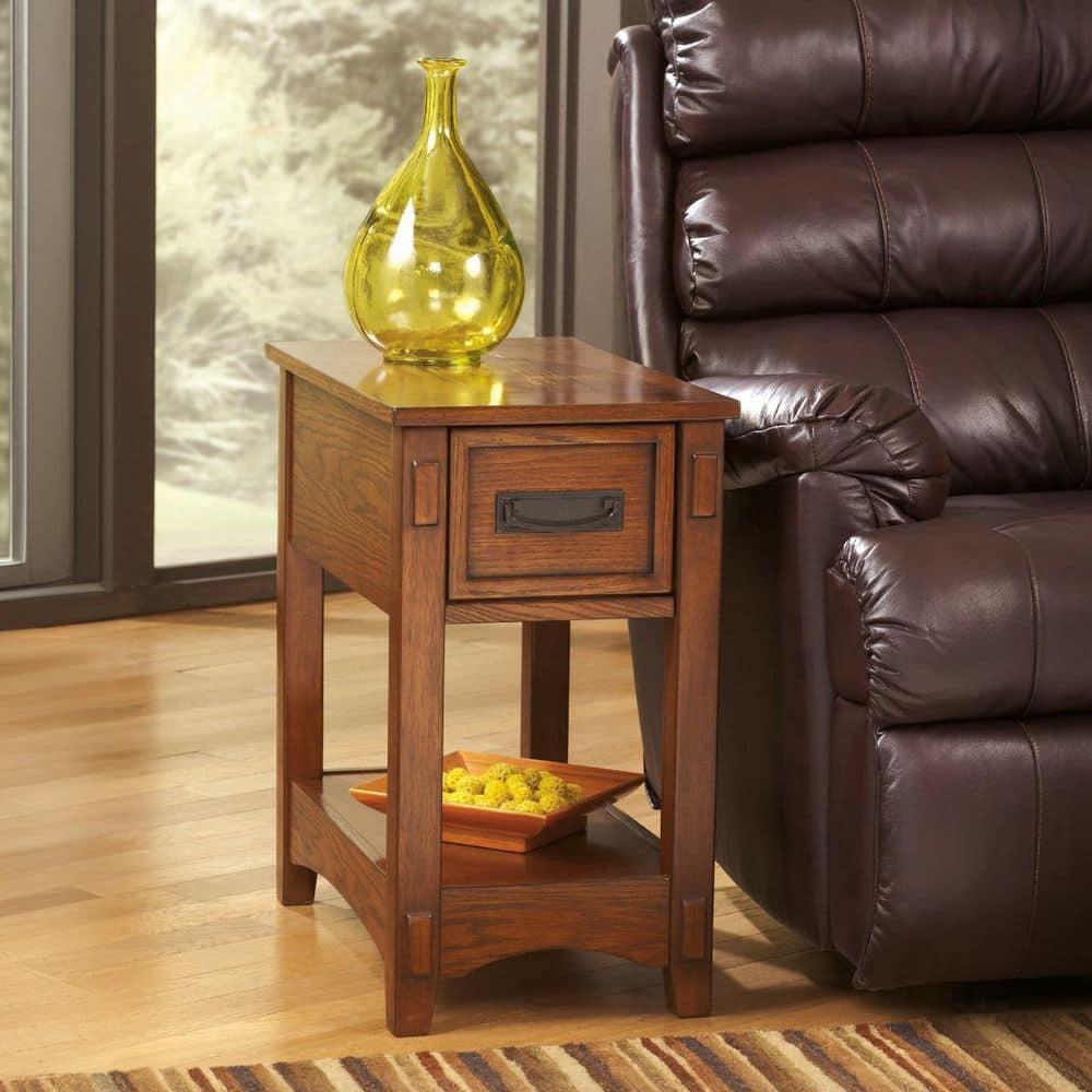 Signature Design by Ashley Contemporary Breegin Chairside End Table Brown