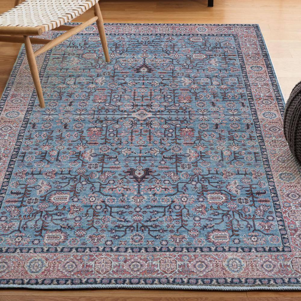 Kemer All-Over Persian Machine-Washable Blue/Red/Brown 8 ft. x 10 ft. Area Rug - JONATHAN Y