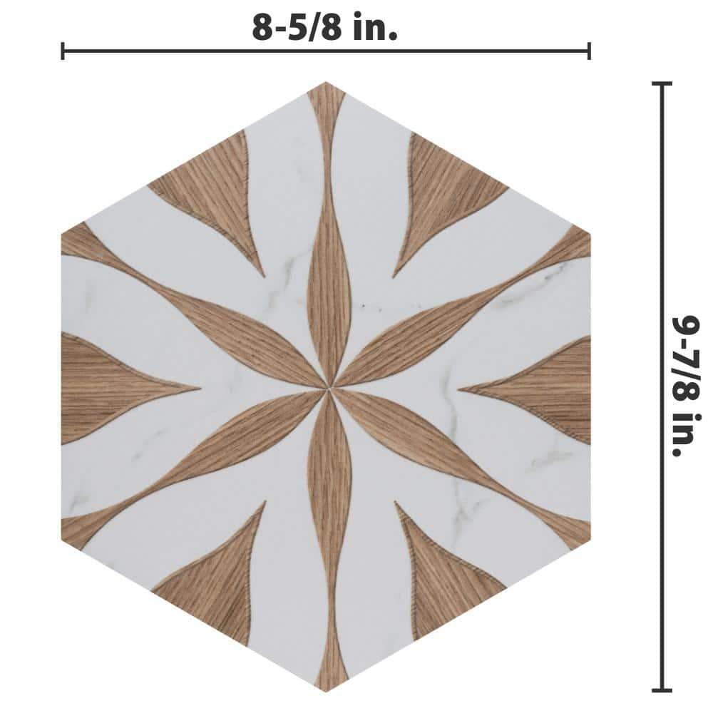 Llama Flower Loire 8-5/8 In. X 9-7/8 In. Porcelain Floral Look Wall & Floor Tile