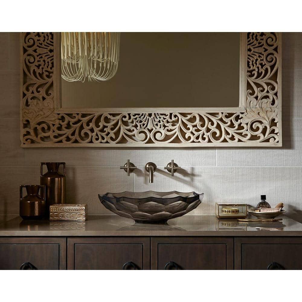 Kohler Briolette, Artist Editions Oval Faceted Glass Bathroom Vessel Sink