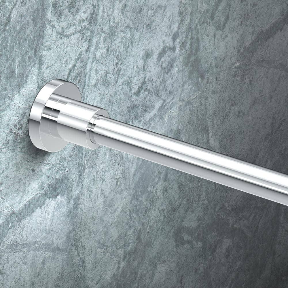 Minimalist 60" Straight Fixed Shower Curtain Rod | Wall Mount Solid Brass Shower Rod