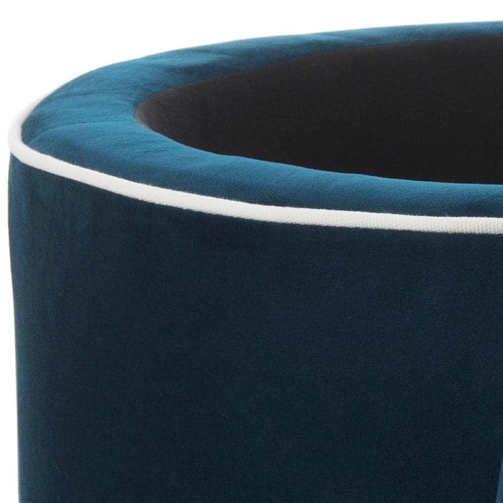Amelia Tufted Storage Ottoman - Navy - Safavieh