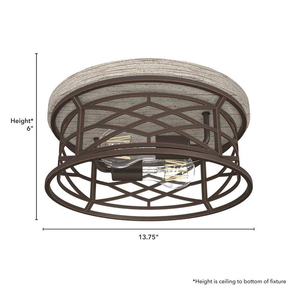 Langwood 2 - Light 13.25'' Unique/Statement Circle Flush Mount