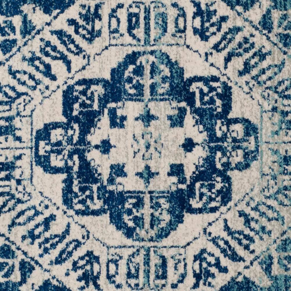 Evoke EVK260 Power Loomed Accent Rug - Ivory/Blue - 3' Round - Safavieh.