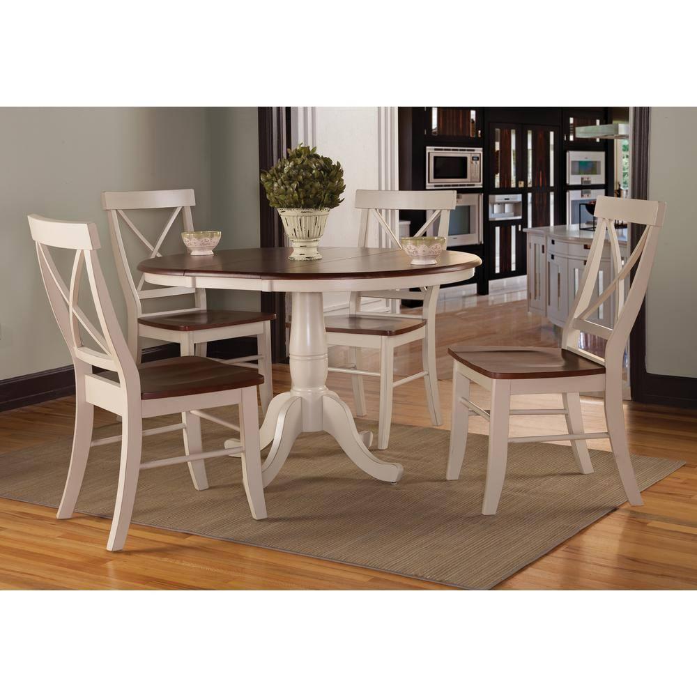 36" Round Dining Table with 12" Leaf - International Concepts