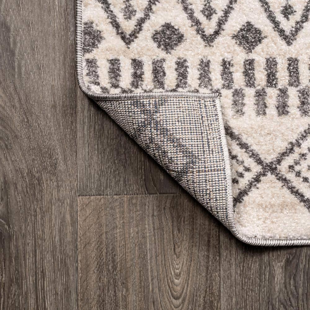 3'x5' Ifrane Berber Geometric Stripe Area Rug, Cream/Gray - JONATHAN Y
