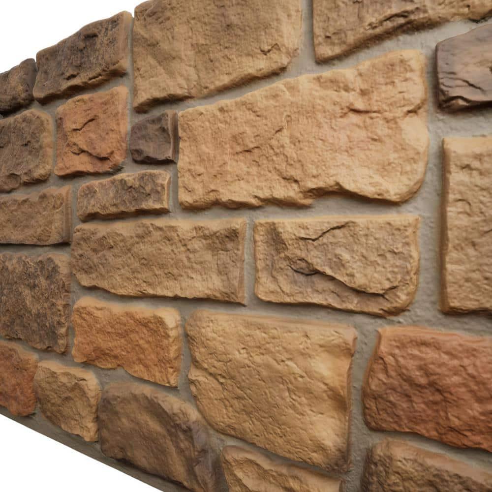 EverStone Cobblestone Faux Stone Panel, 48"W x 23 3/4"H x 1 1/8"D, Rustic Roast Color