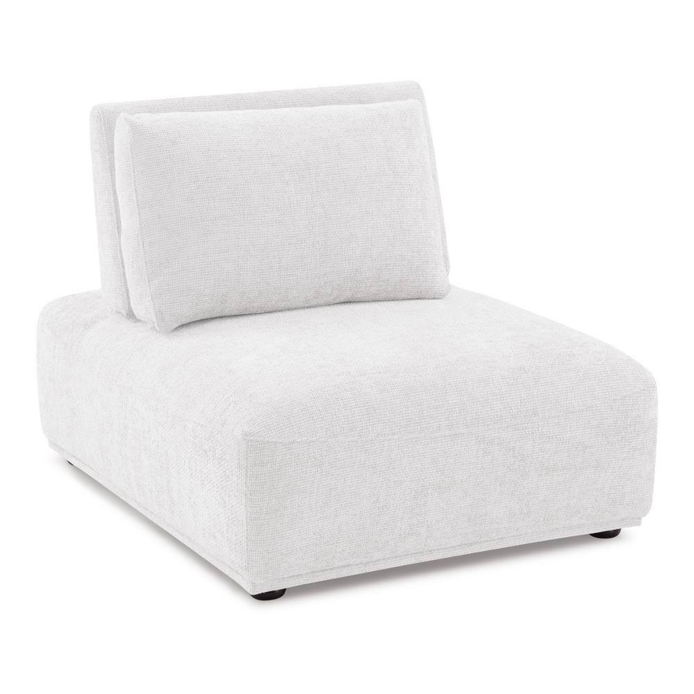 HOMES: Inside + Out 5pc Povoa 159" Modular Curved Sectional Sofa Modern Chenille with Extendable Backrest White