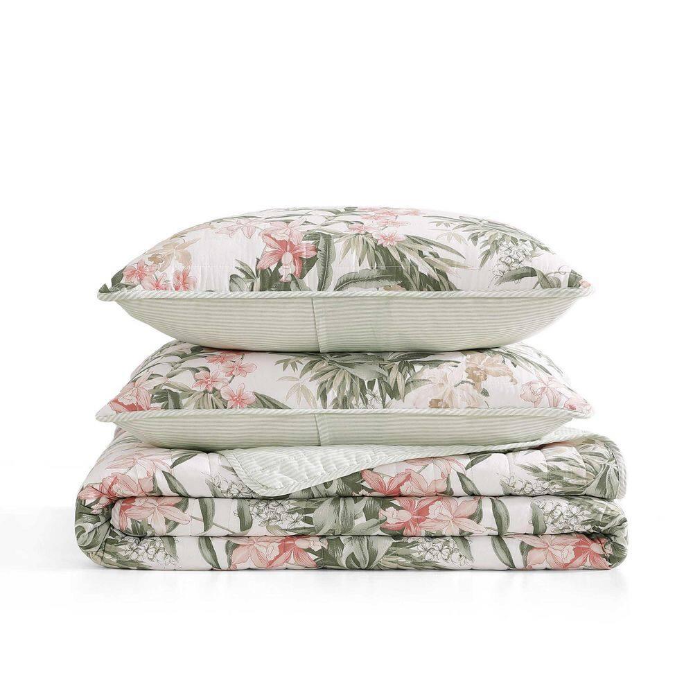 Tommy Bahama - Full/Queen Quilt Set, Super Soft Bedding with Matching Shams, Botanical Home Essentials Bahama Fronds Beige, Full/Queen
