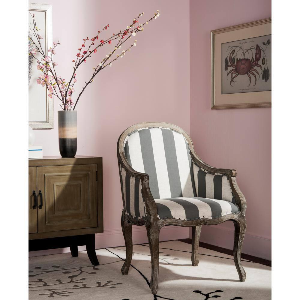 Esther Arm Chair - MCR4575B - Grey/White - Safavieh