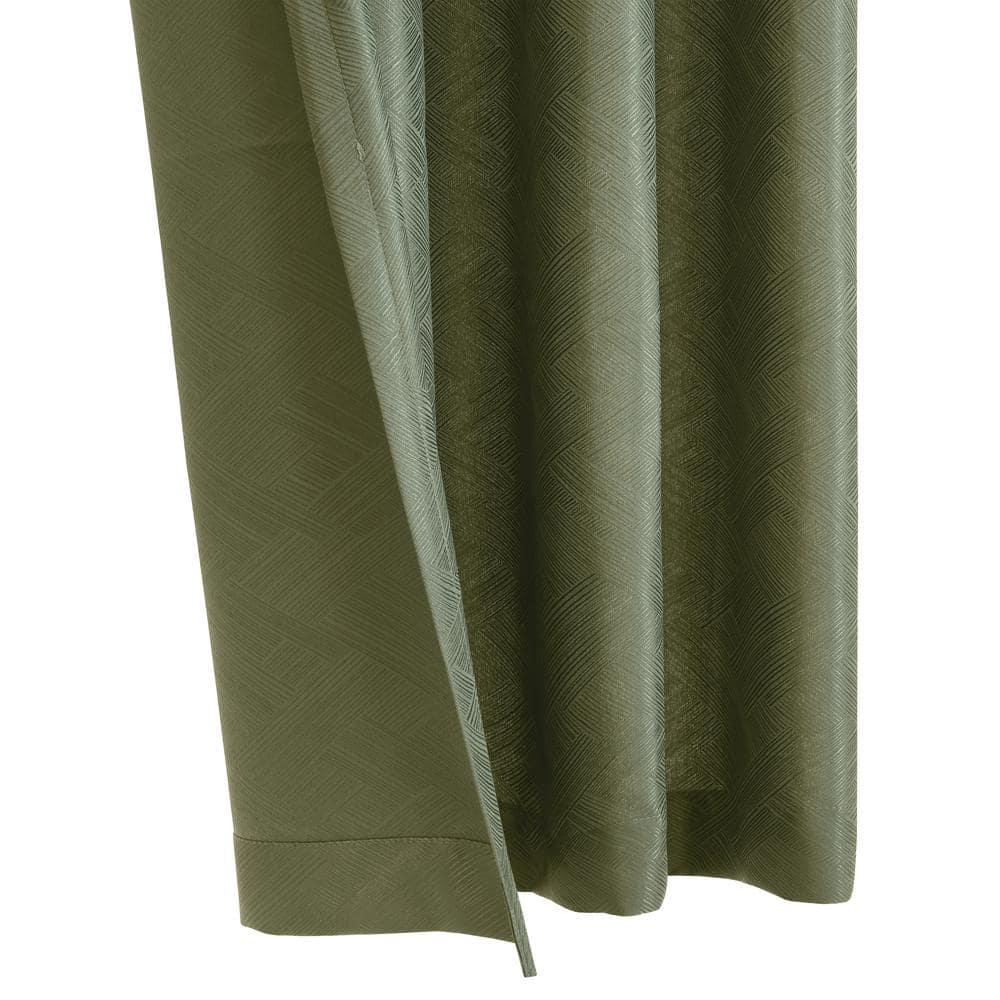 Habitat Abstract Light Filtering Energy Efficeint Grommet Curtain Panel for Windows 52" x 108" Green