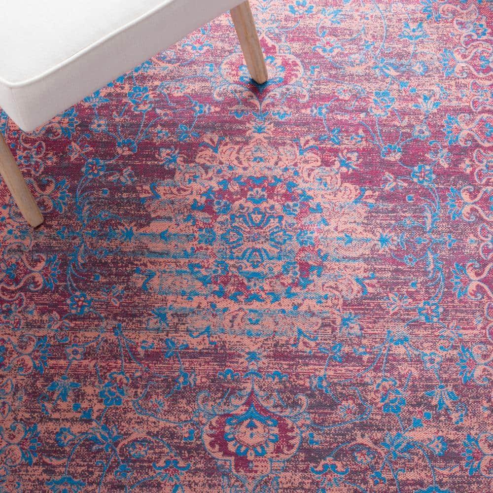 Serapi SEP550 Power Loomed Machine Washable Skid-Resistant Indoor Accent Rug - Gold/Blue - 4'x6' - Safavieh