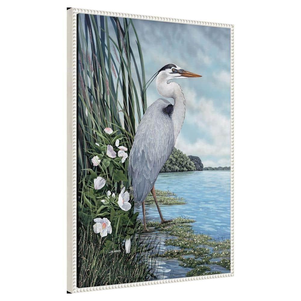 Amanti Art Great Blue Heron by James Harris Canvas Wall Art Print Framed 23 x 33-in.
