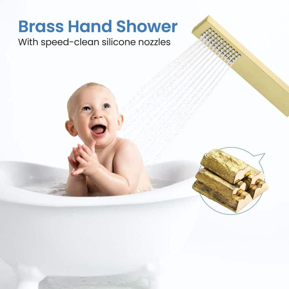 Cube Floor Tub Spout with Diverter
