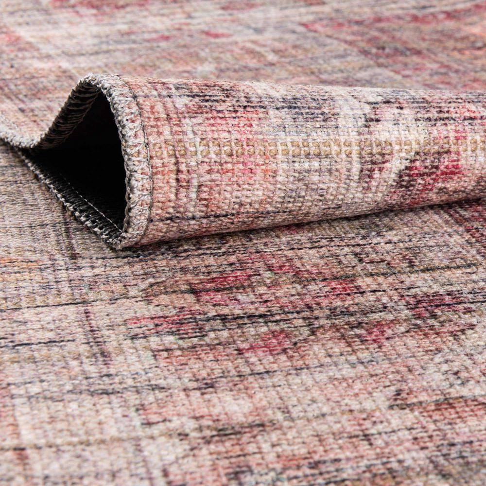 Unique Loom 5' 3 x 5' 3 Nostalgia Euphoria Machine Washable Rust Red and Brown Area Rug
