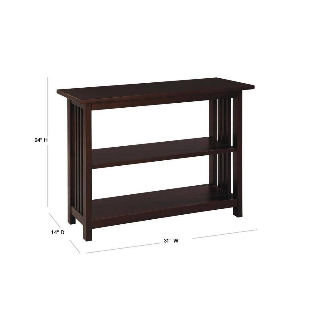 24" 2 shelf Bookshelf Wood Coffee - Alaterre Furniture