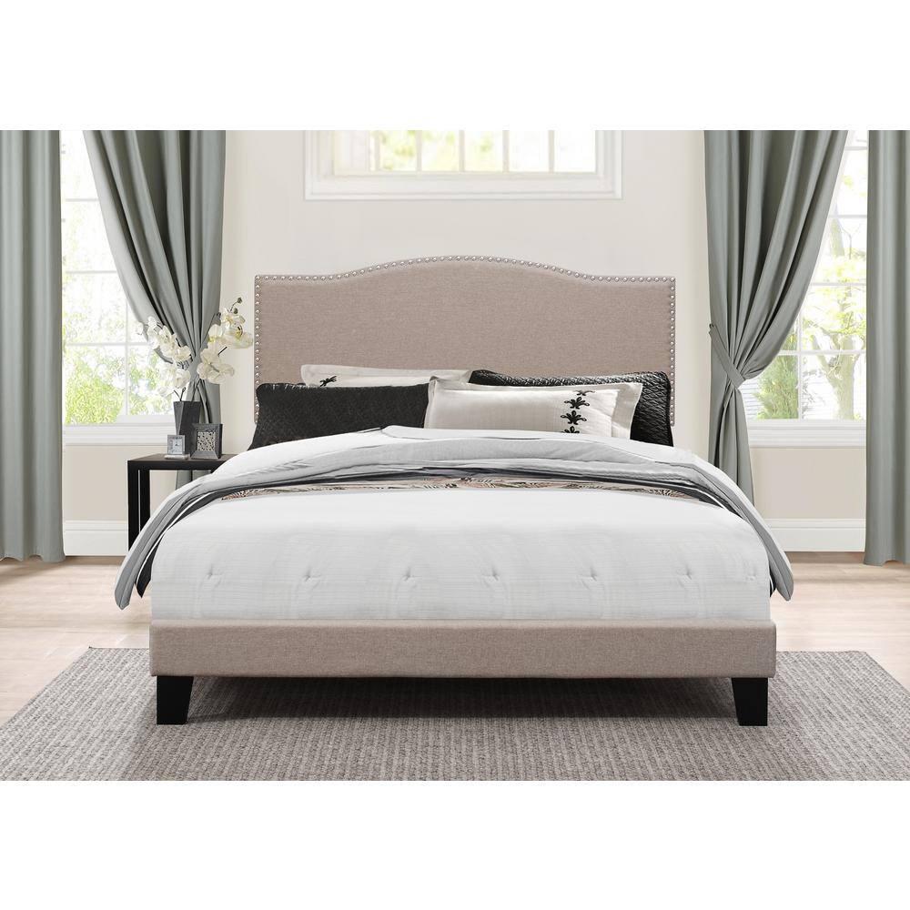 King Kiley Upholstered Storage Bed Gray - Hillsdale Furniture: Polyester, Foam-Filled, Wood Frame, Transitional Style