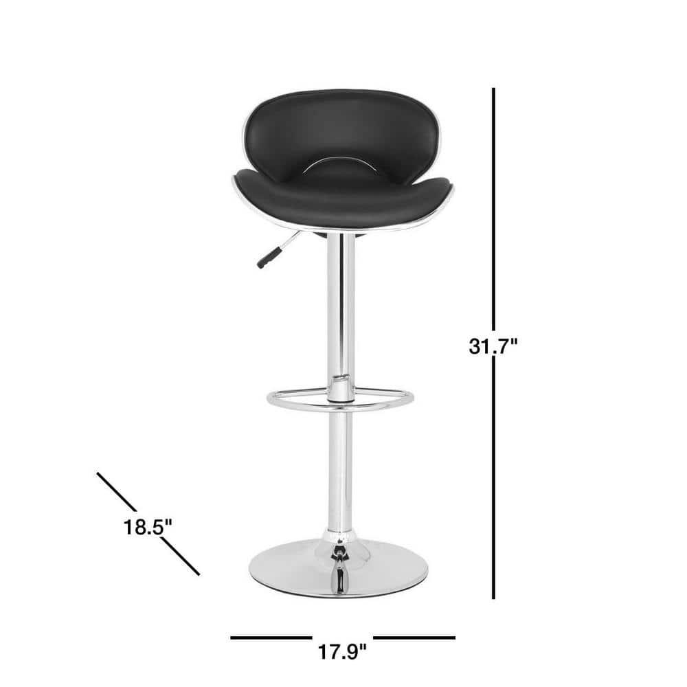 Shambi Swivel Bar Stool - Black - Safavieh