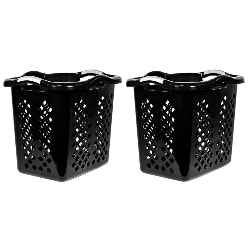 Home Logic Plastic Laundry Hamper with Handles (Set of 2)