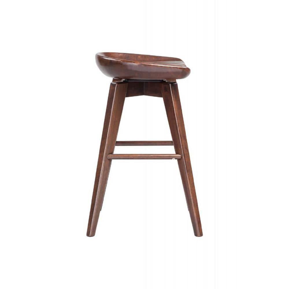 24" Bali Swivel Counter Height Barstool: Wood Frame, Backless - Boraam