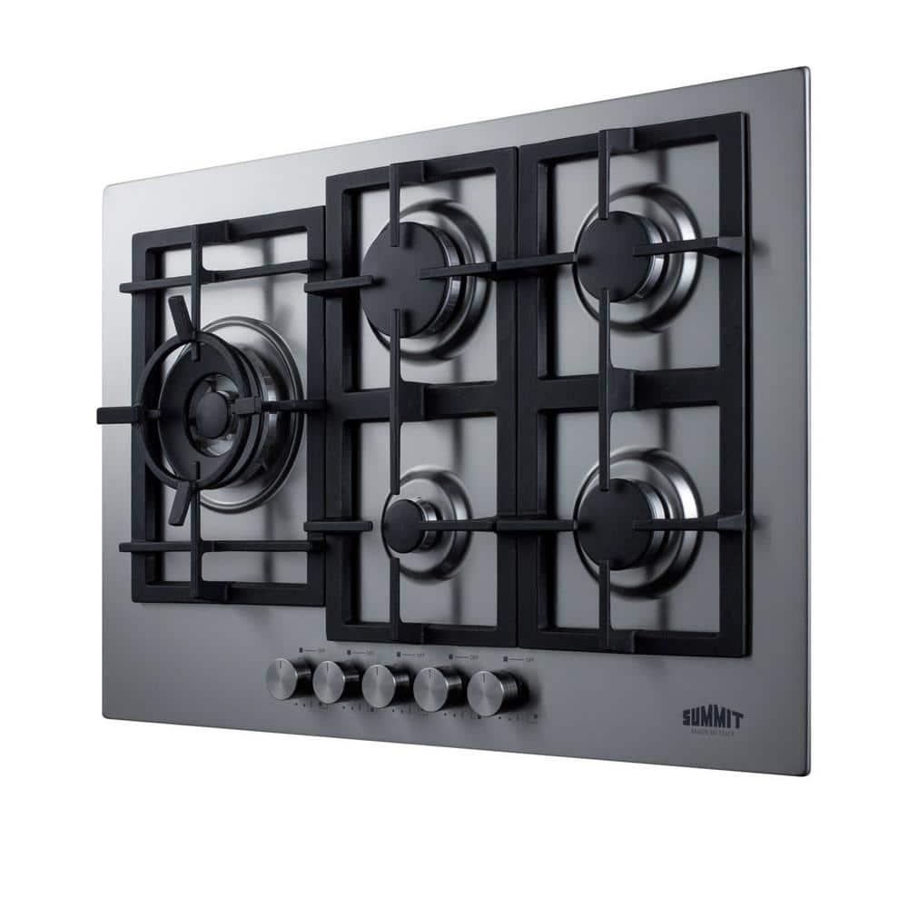 30" Wide 5-Burner Gas Cooktop In Stainless Steel