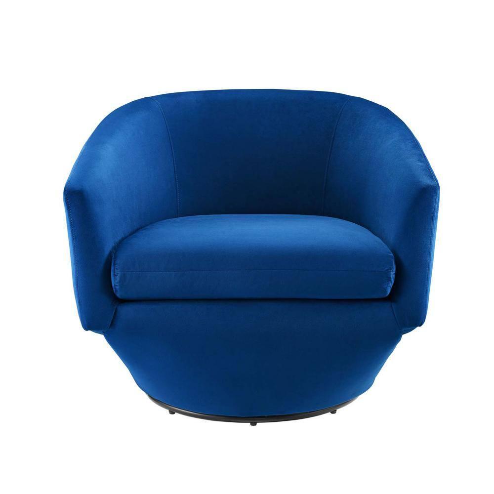 Velvet Swivel Barrel Chair