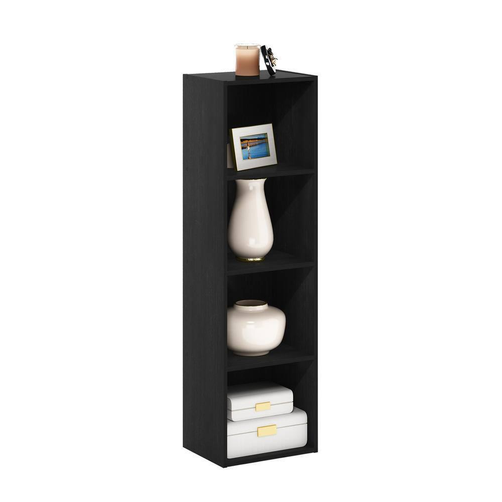 Furinno 4-Tier Reversible Bookshelf Open Storage Bookcase Display Shelf for Kids Room&Home Office,Blackwood