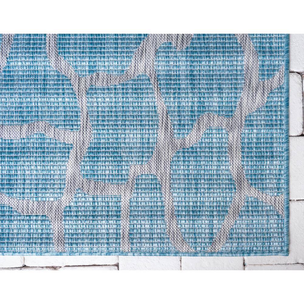 Unique Loom 7' 1 x 10' 0 Rectangle Indoor/Outdoor Safari Light Aqua Area Rug