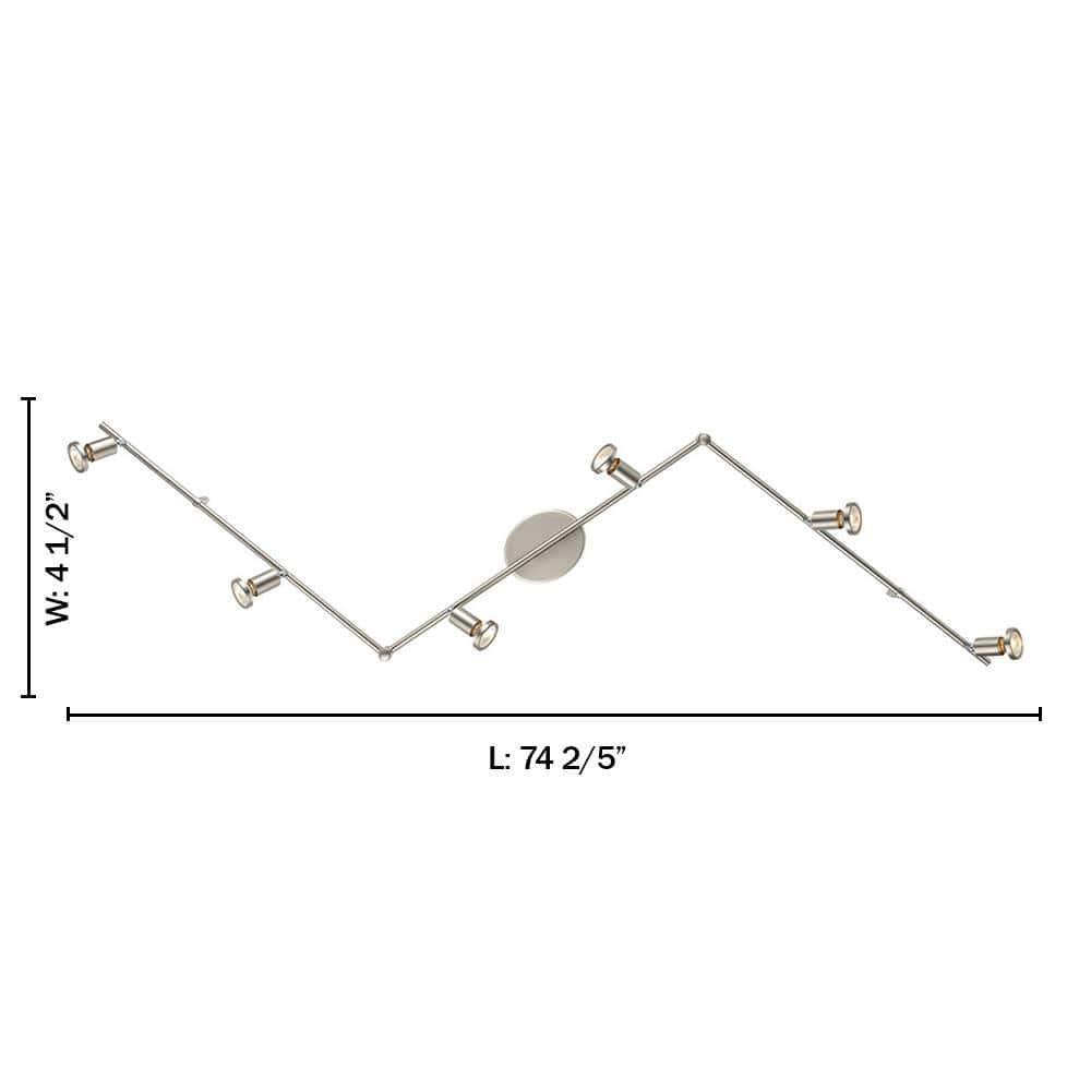 EGLO Buzz 6-Light Track Light Matte Nickel: Transitional Style, Adjustable, ETL Listed, Halogen