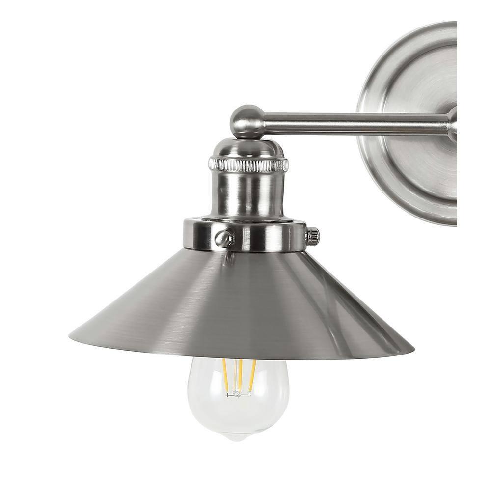 July 17.5 in. 2-Light Nickel Metal Vanity Light