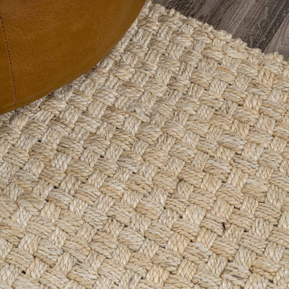 JONATHAN Y Estera Hand Woven Boucle Chunky Jute Ivory 3 ft. x 5 ft. Area Rug