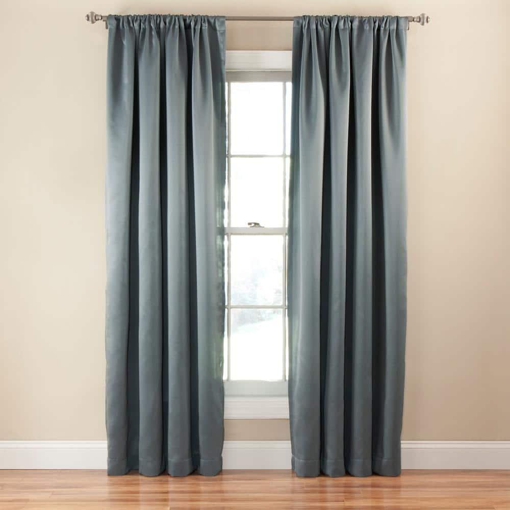 Eclipse Tricia Solid Curtain Panel, Room Darkening Rod Pocket Curtain Thermapanel (1 Panel)