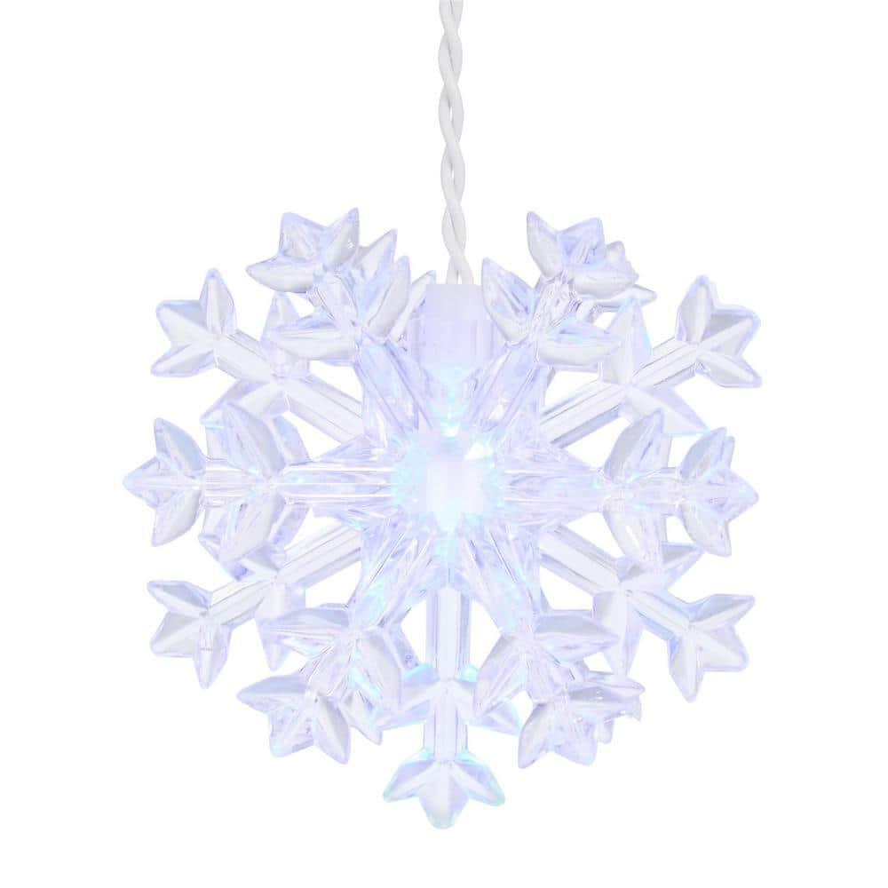 Home Accents Holiday 70-Light LED White Dome with Snowflakes Icicle Light Set