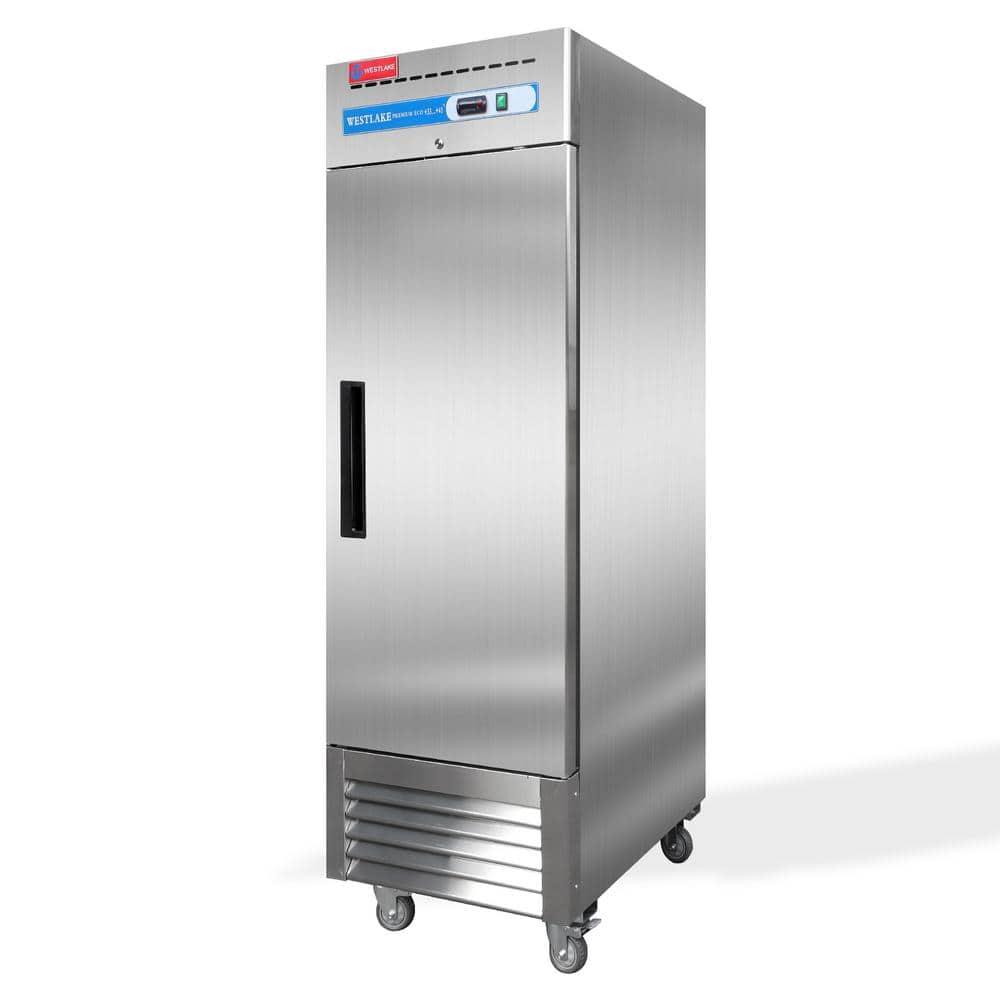 WESTLAKE 27" W Commercial Refrigerator Stainless Steel Reach in Solid Single Door Upright Fan Cooling 23 Cu.ft Cooler for Restuarant, Bar, Shop, etc