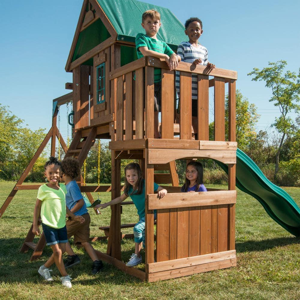 Elkhorn Wooden Play Swing Set