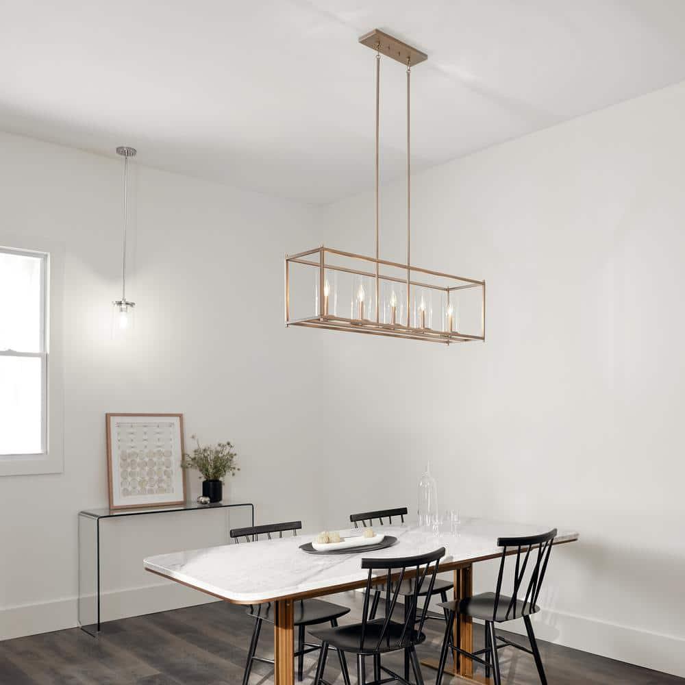 Crosby 13.75" 5 Light Linear Chandelier with Clear Glass Chrome