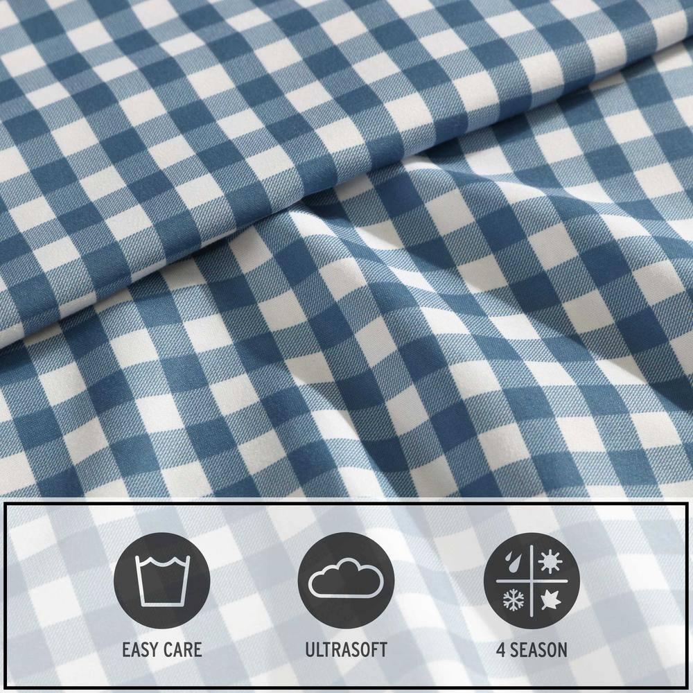 Eddie Bauer Preston Check Blue Twin Xl Sheet Set