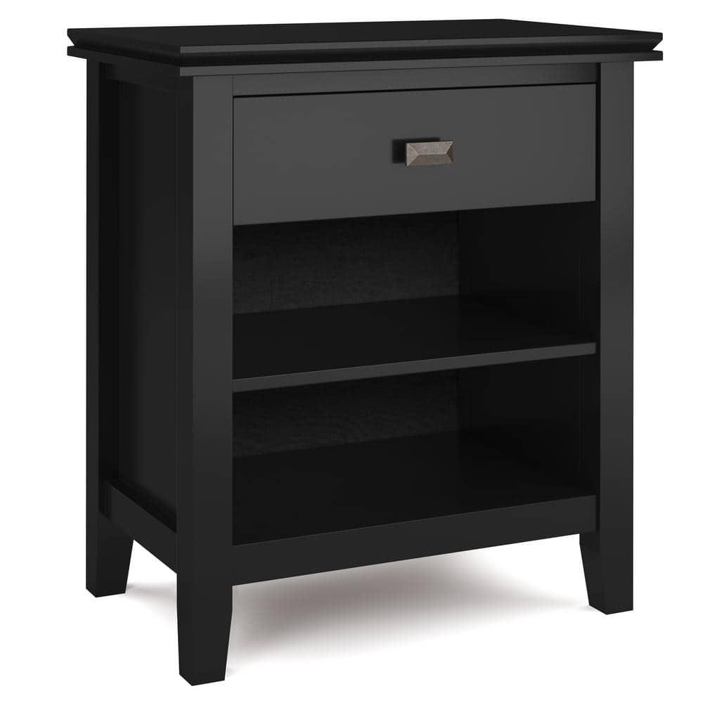 Simpli Home Artisan 24"W Solid Wood Nightstand with Drawer and Shelves & Reviews | Wayfair