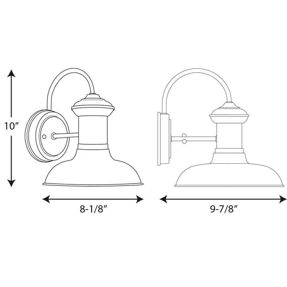 Progress Lighting Brookside 1-Light Antique Nickel Steel Outdoor Wall Lantern