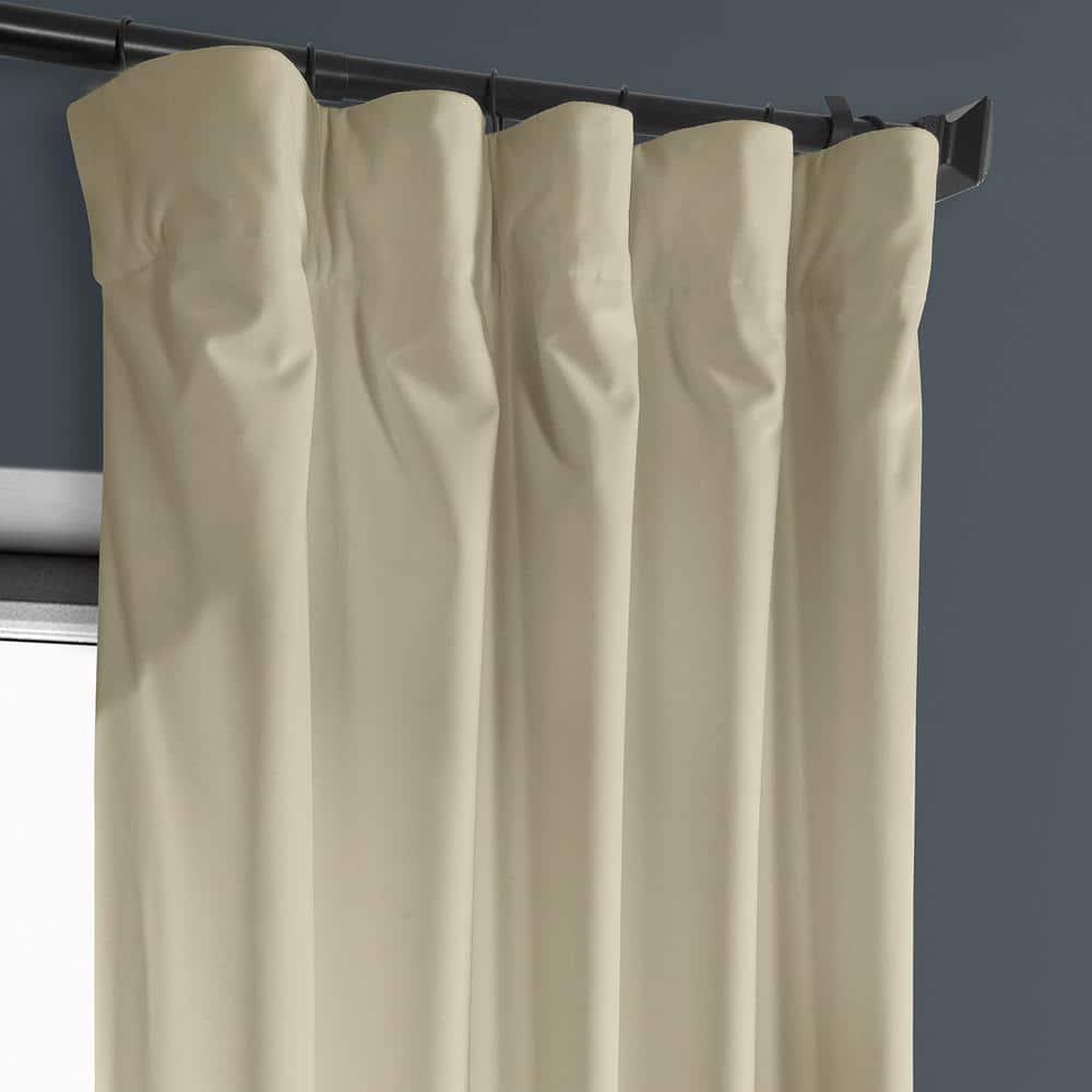 HPD Half Price Drapes Heritage Plush Velvet Curtains 84 Inches Long Room Darkening Curtains for Bedroom & Living Room 50W x 84L, (1 Panel), Macchiato Beige