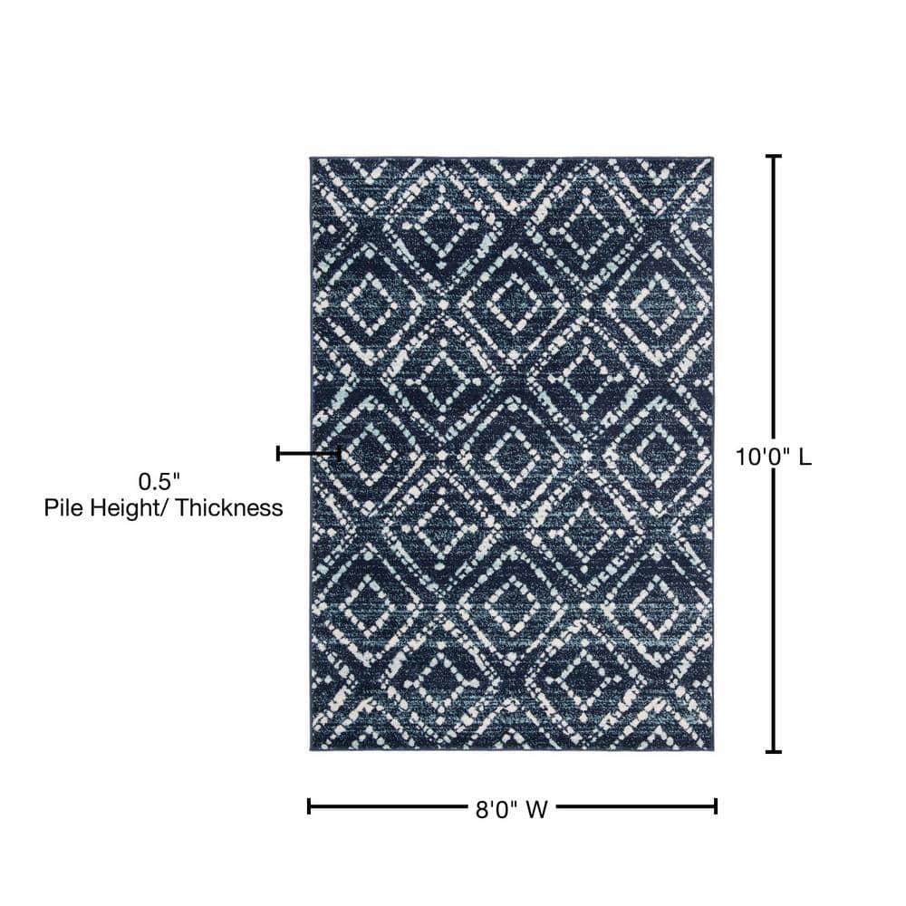 Adirondack ADR131 Machine Made Indoor Area Rug - Navy/Ivory - 8'x10' - Safavieh