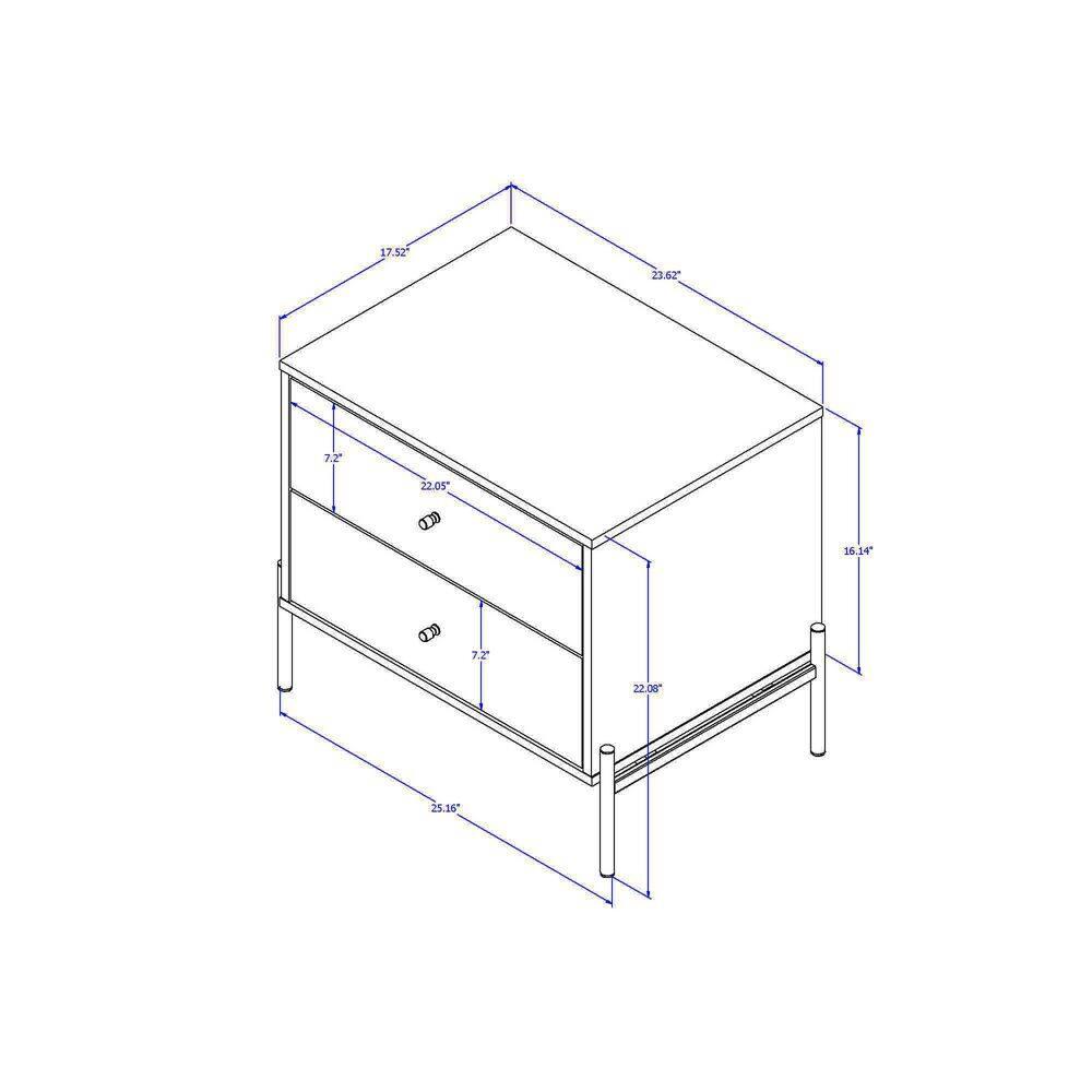 Set of 2 Jasper Drawer Nightstands Off White - Manhattan Comfort