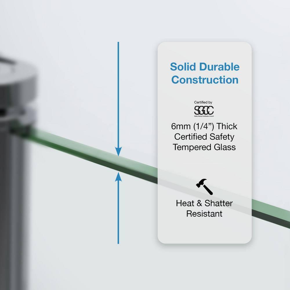 Breeze Premium 38 in. Corner Shower Sliding Door with Walls and Base Included, Clear Glass and Chrome Finish