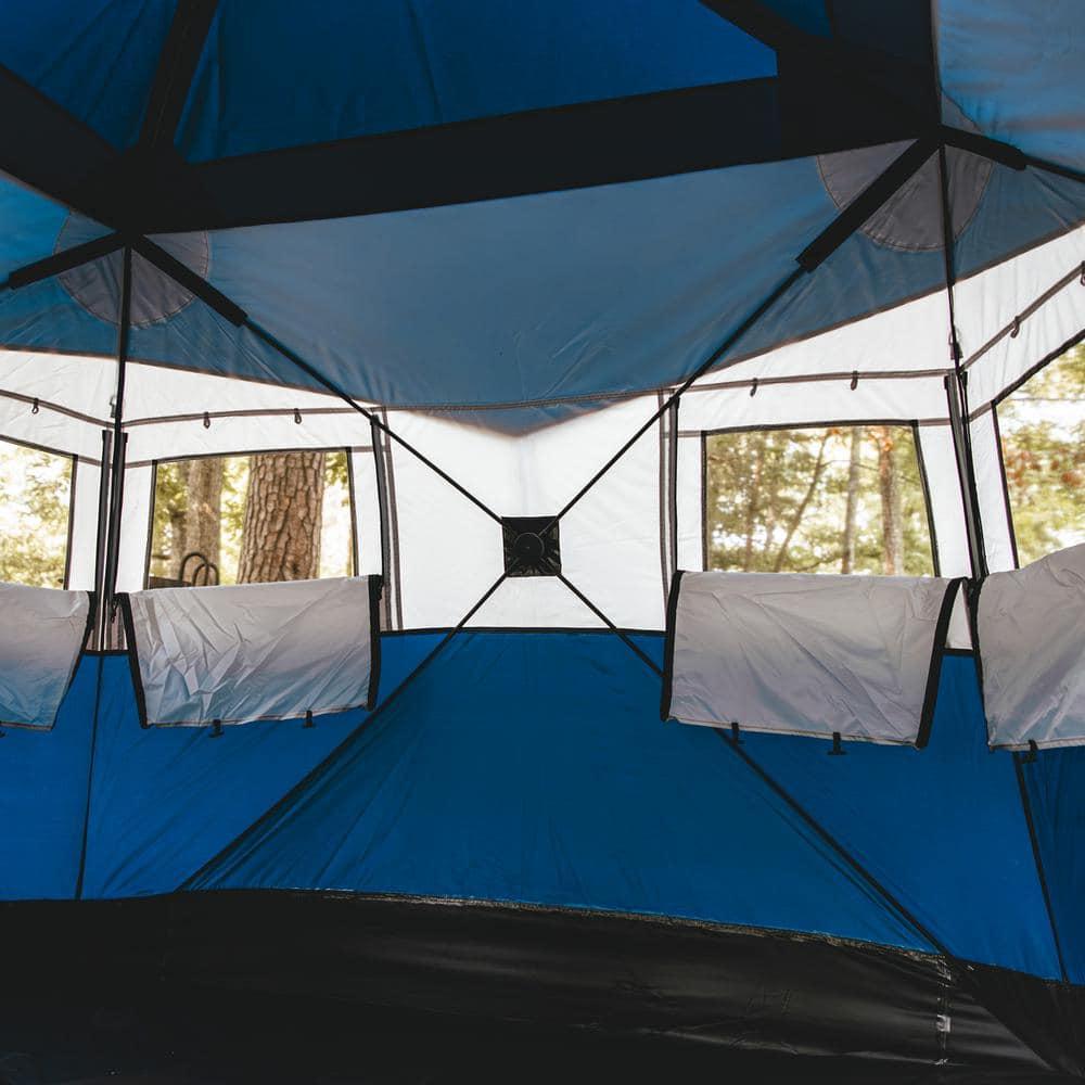 Territory Tents Jet Set 3 Hub Tent, Easy 90 Second Set-Up, Waterproof, UV Resistant, Ample Storage Options, 3-Person, Deep Blue, 78" x 94" x 94", CT301DB